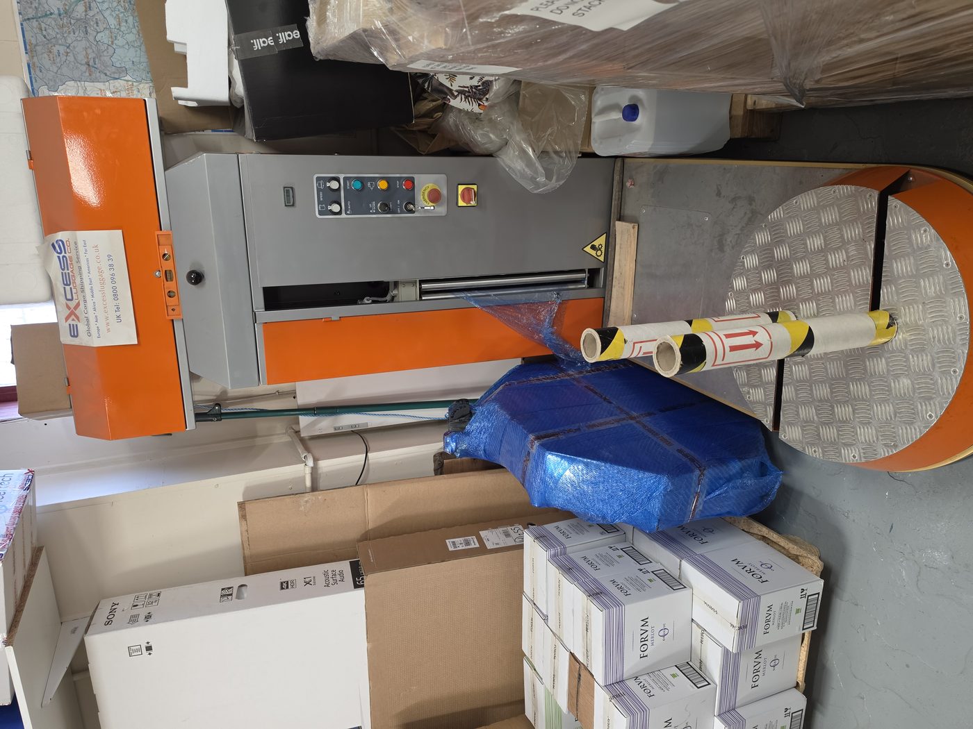 Wrapping a shipment in the Excess Luggage warehouse